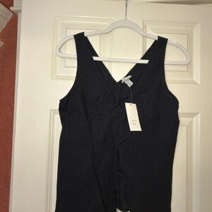 A New Day Women's Black Tie-Front Tank Top